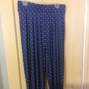 Blue polka dot pants